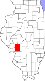 Map of Illinois highlighting Macoupin County