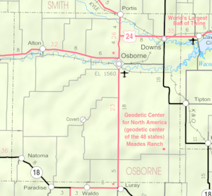 Map of Osborne Co, Ks, USA