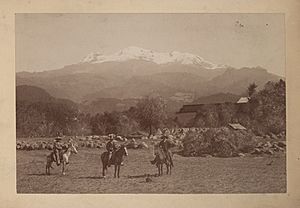 Men on Horseback in front of Iztaccihuatl (25082851509)