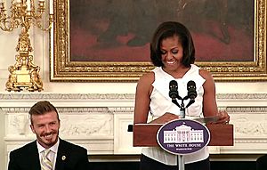 Michelle Obama with David Beckham 2013