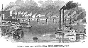 Monongahela River Scene Pittsburgh PA 1857