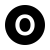 The letter O on a black circle