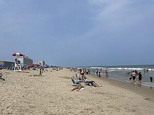Ocean City MD beach looking north at 25th Street