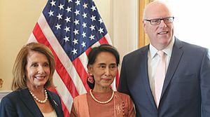 Pelosi, Crowley and Aung San Suu Kyi in US Capitol