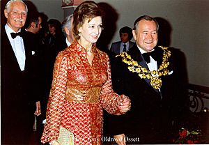 Princess Alexandra and the Mayor Councillor H, Clafton at Ossett
