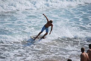 Skimboarding on Misquamicut Beach, RI