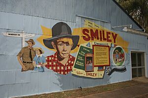 Smiley mural at Augathella, Queensland