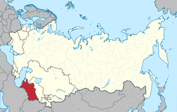 Location of Turkmenia (red) within the Soviet Union.