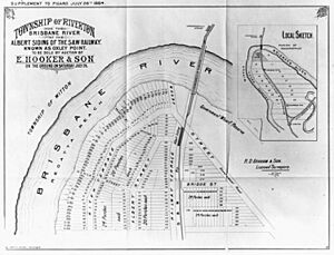 StateLibQld 1 122104 New estate map advertising a land auction at Riverton, Corinda, 1884