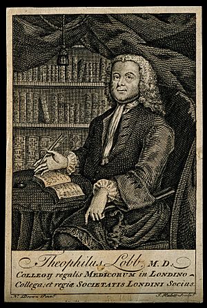 Theophilus Lobb. Line engraving by J. Hulett, 1767, after N. Wellcome V0003640