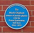 University of Birmingham - Poynting Physics Building - blue plaques group - Oliphant
