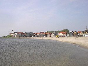 Current town and former island of Urk