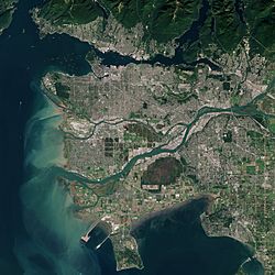 Satellite image of Metro Vancouver