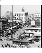 View of Long Beach on Armistice Day, 1920