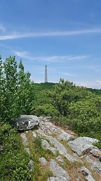 View of the High Point Monument from the Appalachian Trail