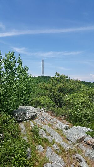 View of the High Point Monument from the Appalachian Trail