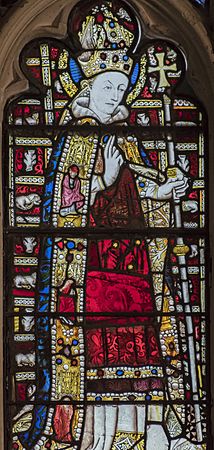Warwick, St Mary's church, Beauchamp Chapel, East Window detail (44017275021)