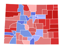 2014 United States Senate election in Colorado results map by county