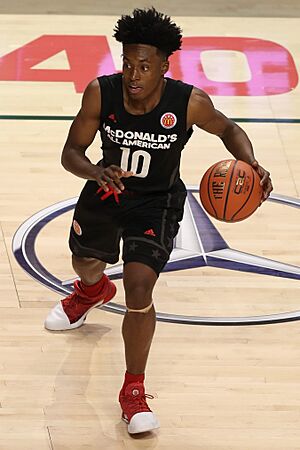 20170329 MCDAAG Collin Sexton dribbling across court