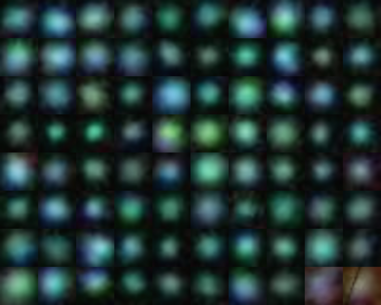 80 Green Pea galaxies