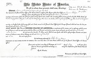 Adrian Comstock Land Certificate