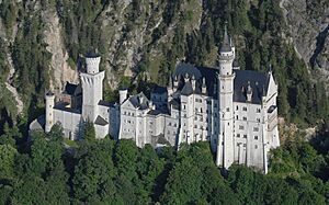 Aerial image of Neuschwanstein Castle (view from the northwest)