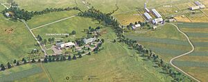 Aerial view (drawing) of Eisenhower National Historic Site, Pennsylvania
