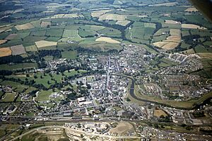 Aerial view - Newtown, Powys - geograph.org.uk - 6406515