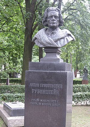 Anton Rubinstein headstone in Tikhvin Cemetery