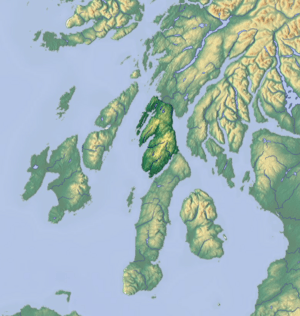 Knapdale is immediately north of Kintyre, joining it to the rest of Argyll