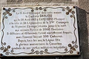 Capitaine Danjou, plaque commémorative