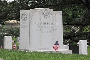 Claire Lee Chennault's headstone at Arlington National Cemetery, Memorial Day, 2017