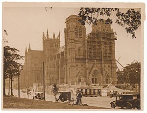 Construction, St. Mary's Cathedral, Sydney, 1920s