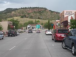 Downtown Lyons toward the intersection of U.S. Highway 36 and State Highway 7