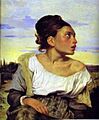 Eugène Delacroix. Girl Seated in a Cemetery