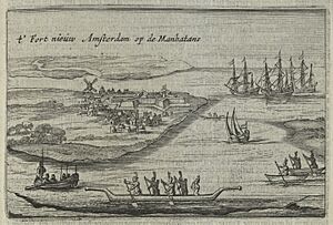 Fort New Amsterdam on the Manhatans (New York) print c1626