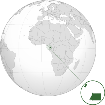 Location of Spanish Guinea in central Africa.