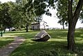 George Rogers Clark cabin reproduction at Clarksville, distant