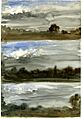 Hemsted Park, three studies with trees and storm clouds by George Hayter