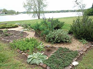Herb garden and lake