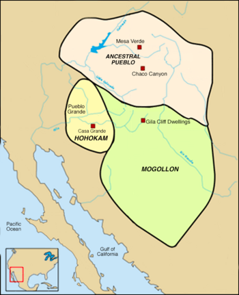 Hohokam, Ancestral Pueblo, and Mogollon cultures circa 1350 CE