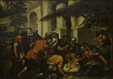 Jacopo Bassano. The birth of Jesus and adoration of the shepherds