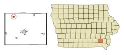 Location of Packwood, Iowa