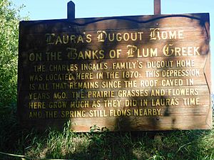 Laura Ingalls Wilder Dugout Location