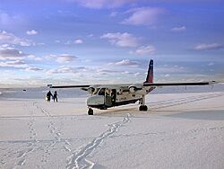 Loganair Islander at Fair Isle