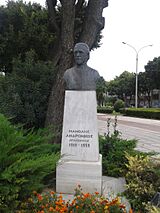 Manolis Andronikos Statue in Thessaloniki