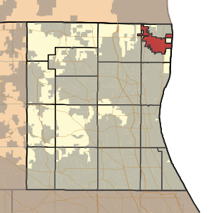 Map highlighting Zion Township, Lake County, Illinois