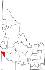 Map of Idaho highlighting Canyon County
