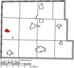 Location of Edon in Williams County