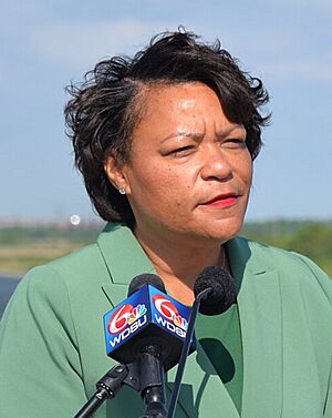 Mayor Latoya Cantrell -Hurricane Season Press Conference May 27, 2022 - New Orleans, IHNC Surge Barrier (cropped).jpg